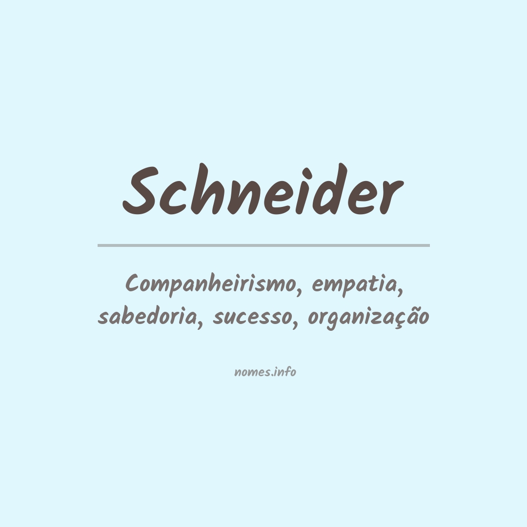 Significado do nome Schneider