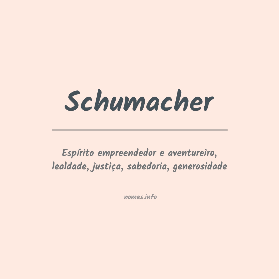 Significado do nome Schumacher