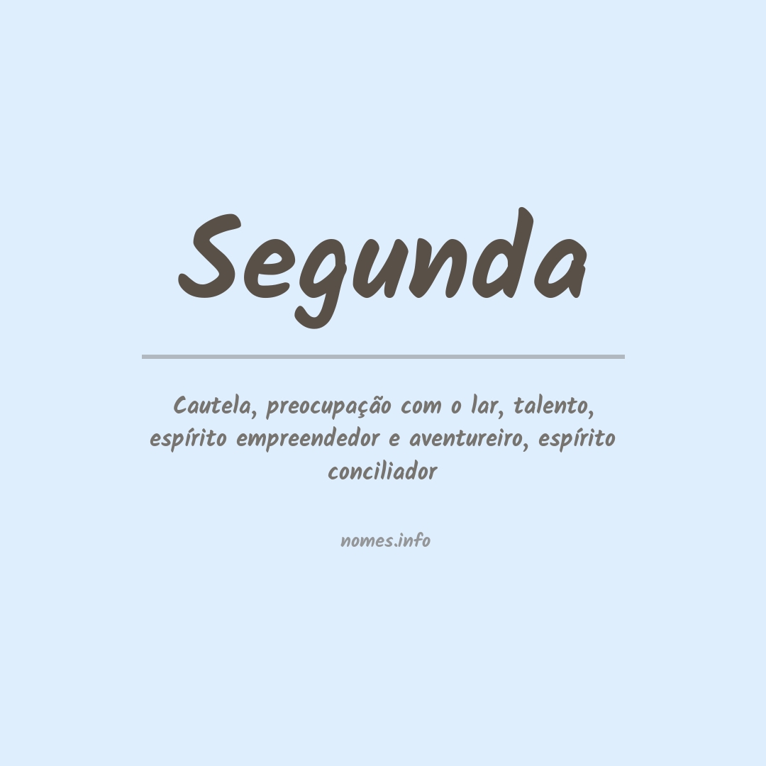 Significado do nome Segunda