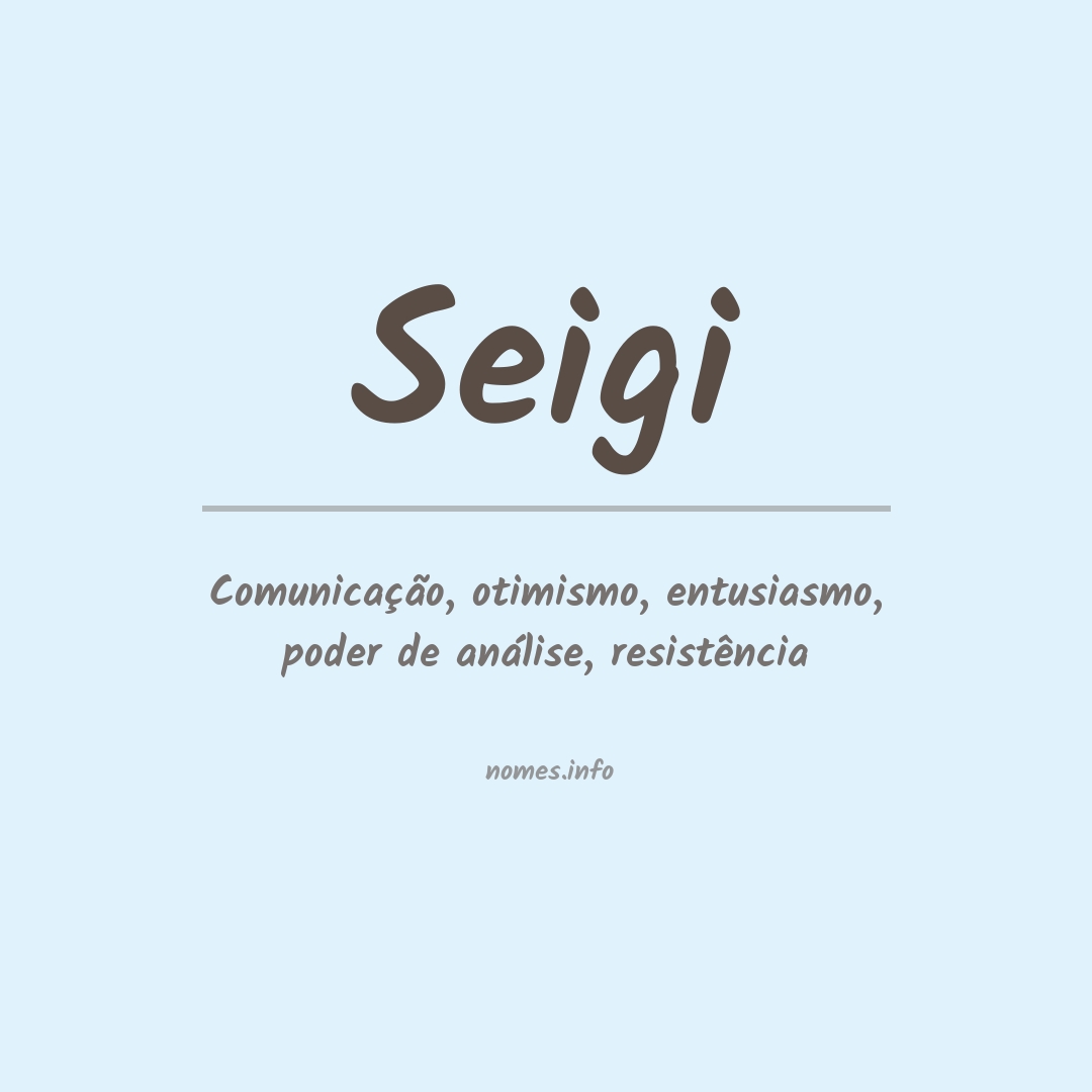 Significado do nome Seigi
