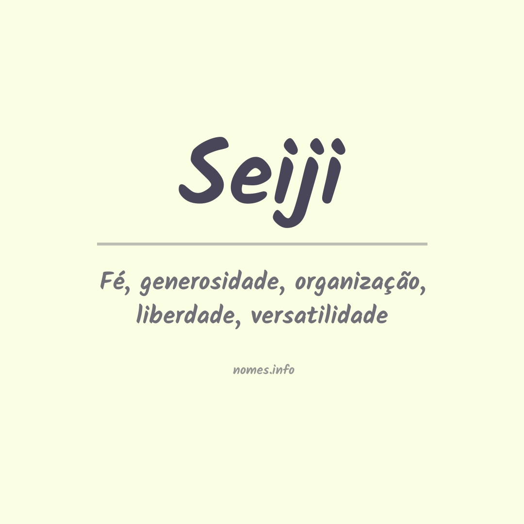 Significado do nome Seiji