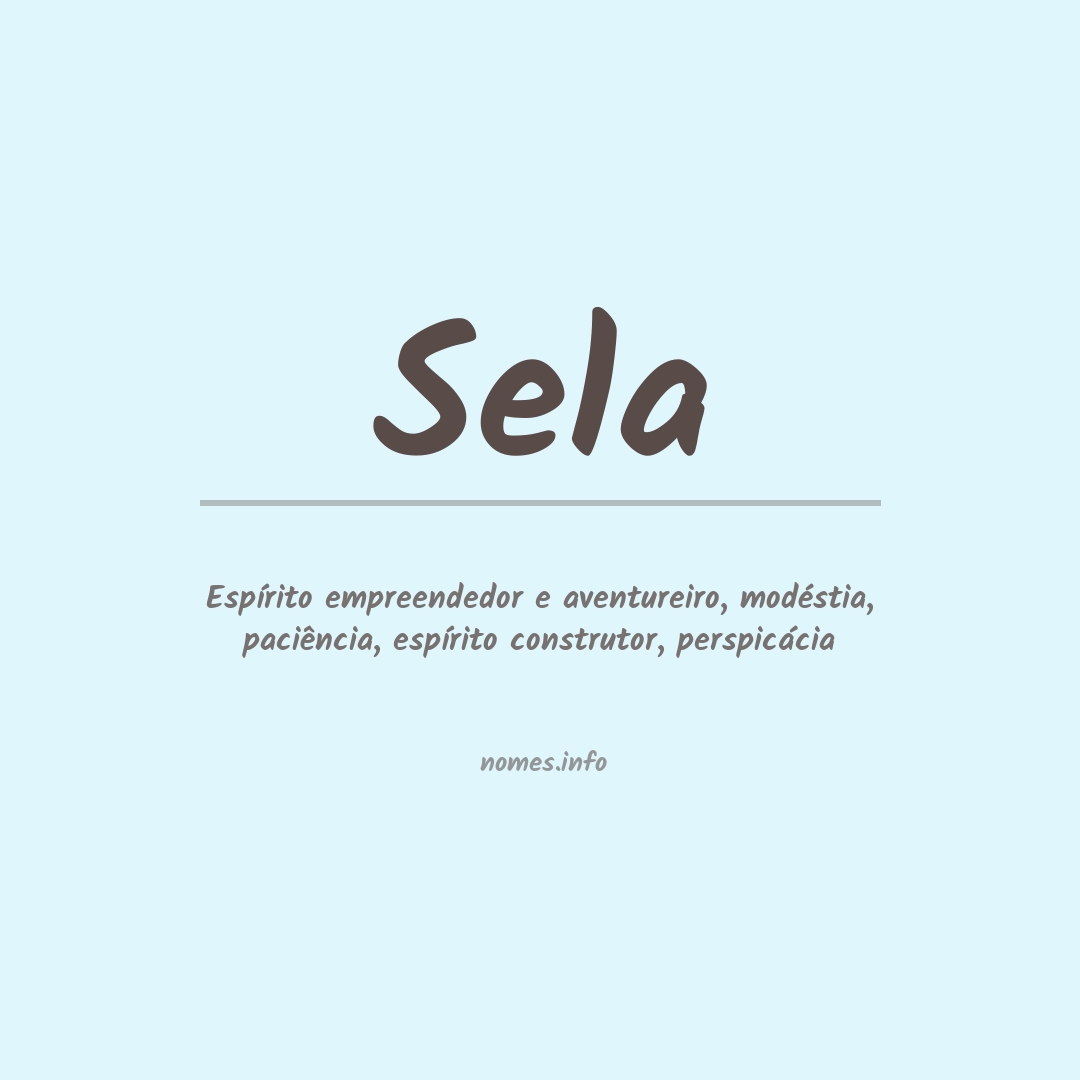 Significado do nome Sela