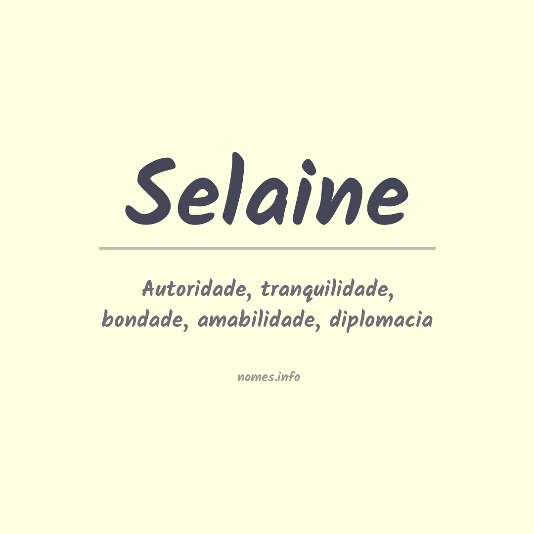 Significado do nome Selaine