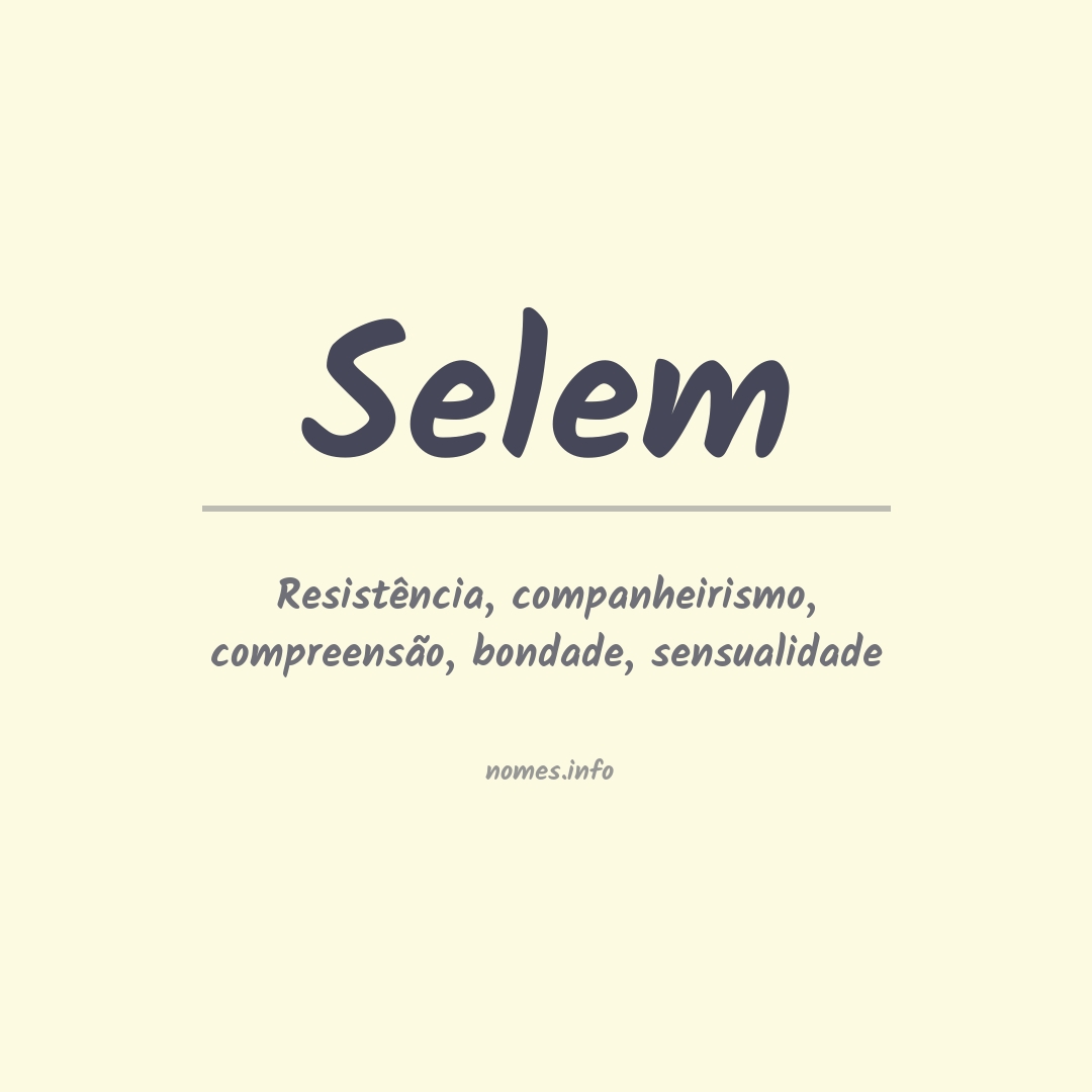 Significado do nome Selem