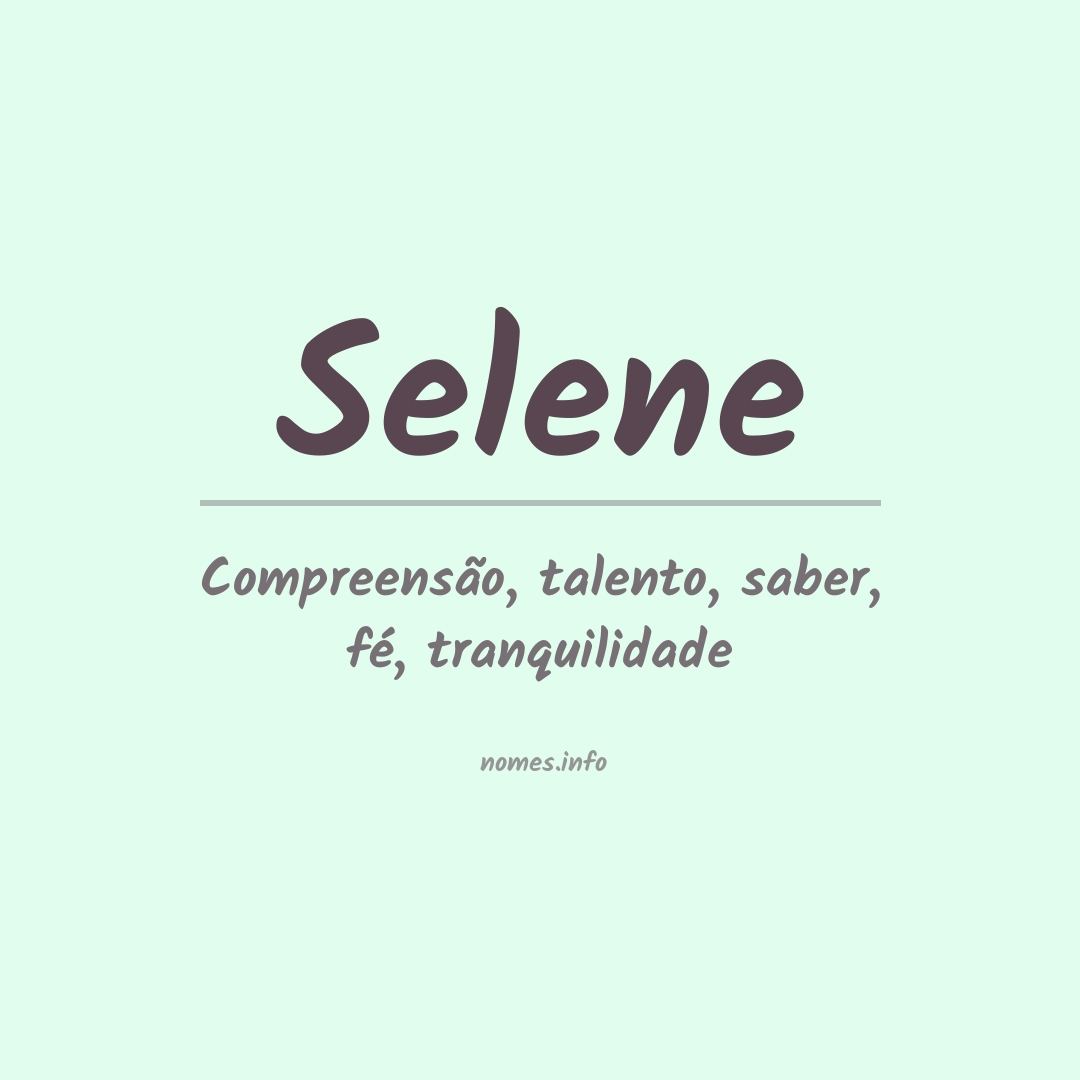 Significado do nome Selene