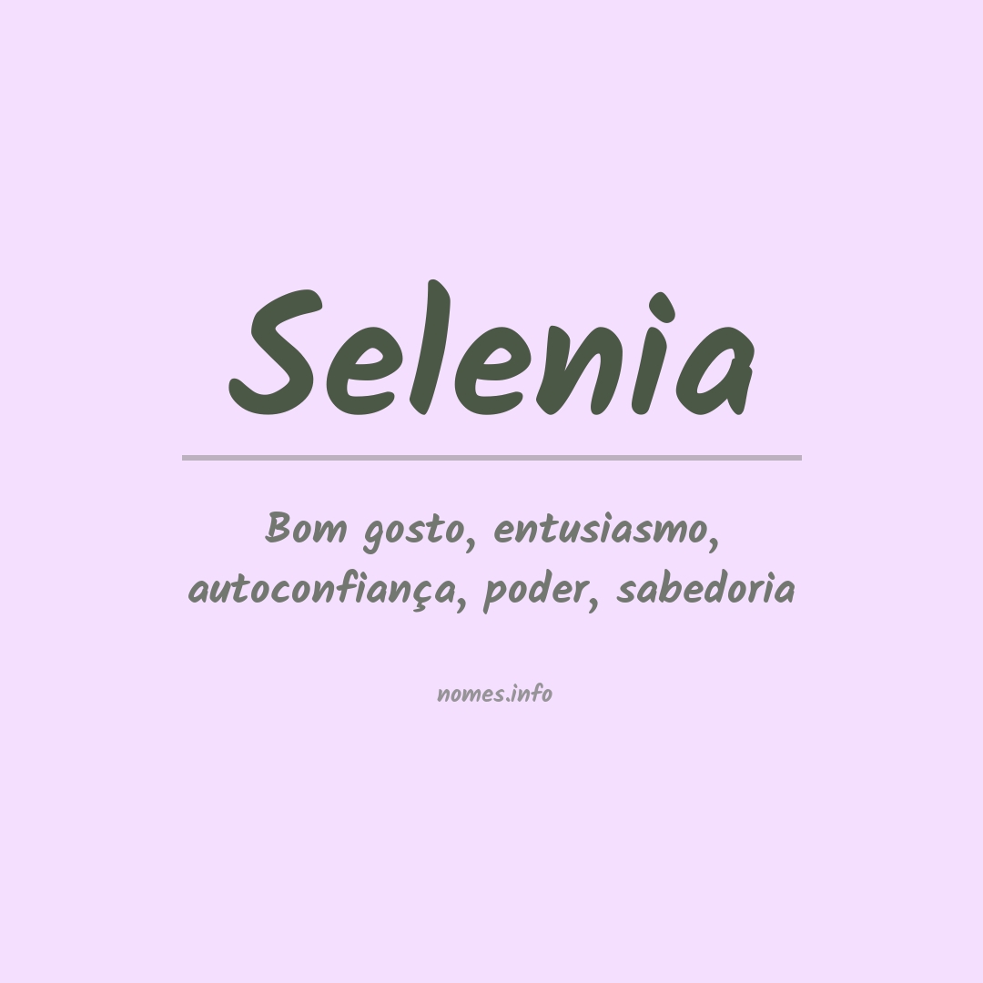 Significado do nome Selenia Significado do nome Selenia