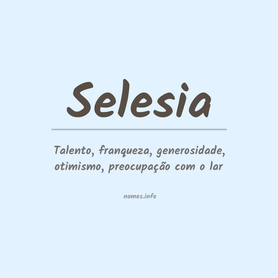 Significado do nome Selesia