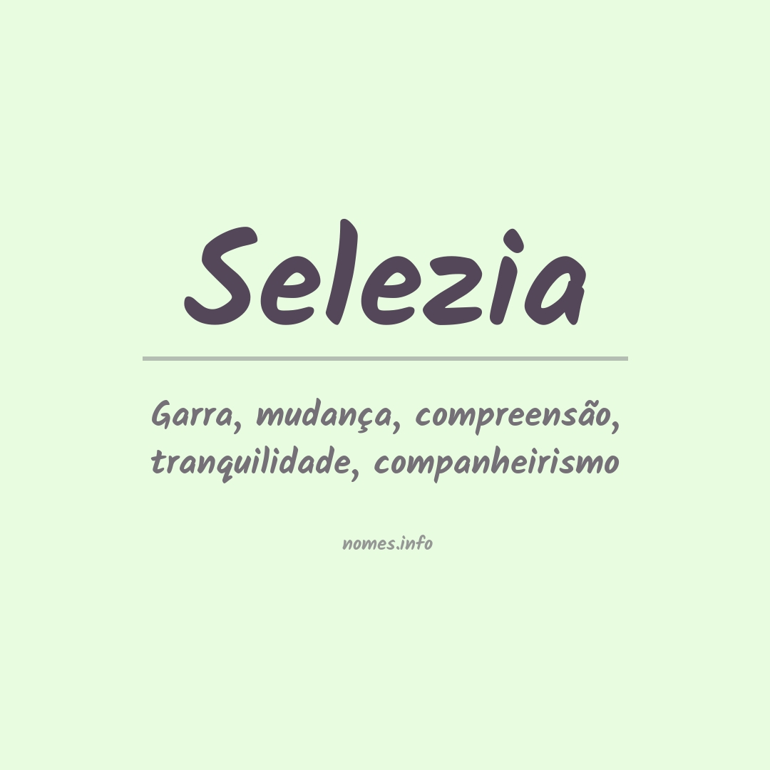 Significado do nome Selezia