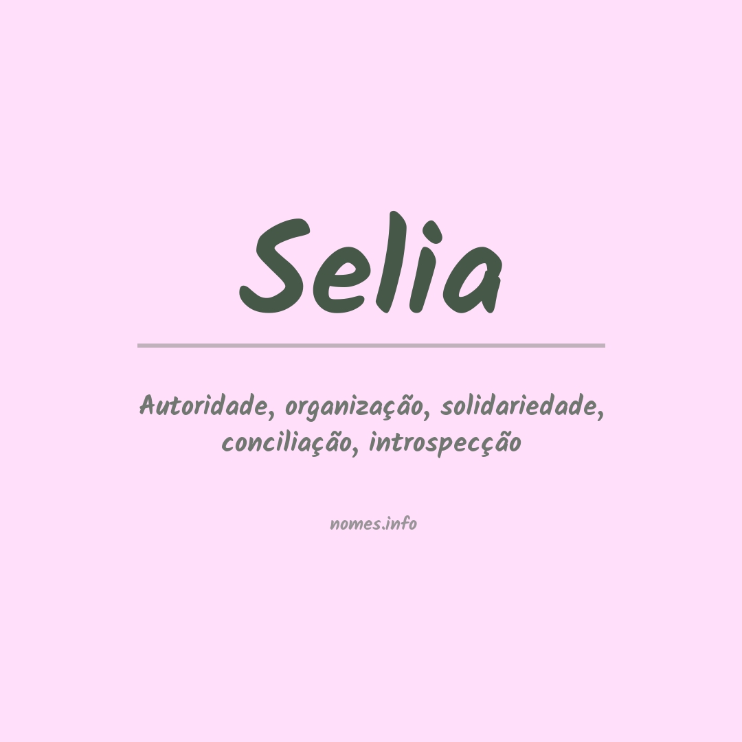 Significado do nome Selia