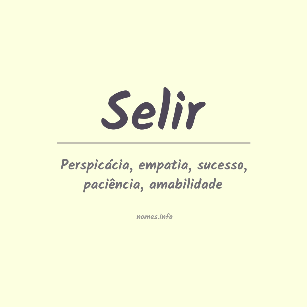 Significado do nome Selir