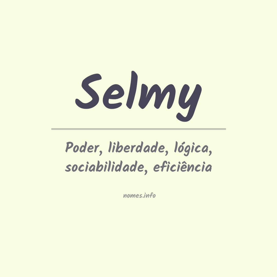 Significado do nome Selmy