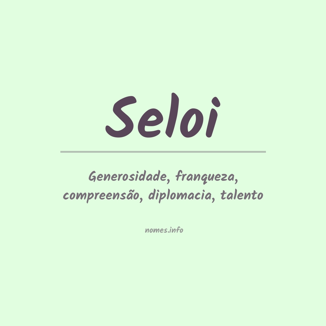 Significado do nome Seloi
