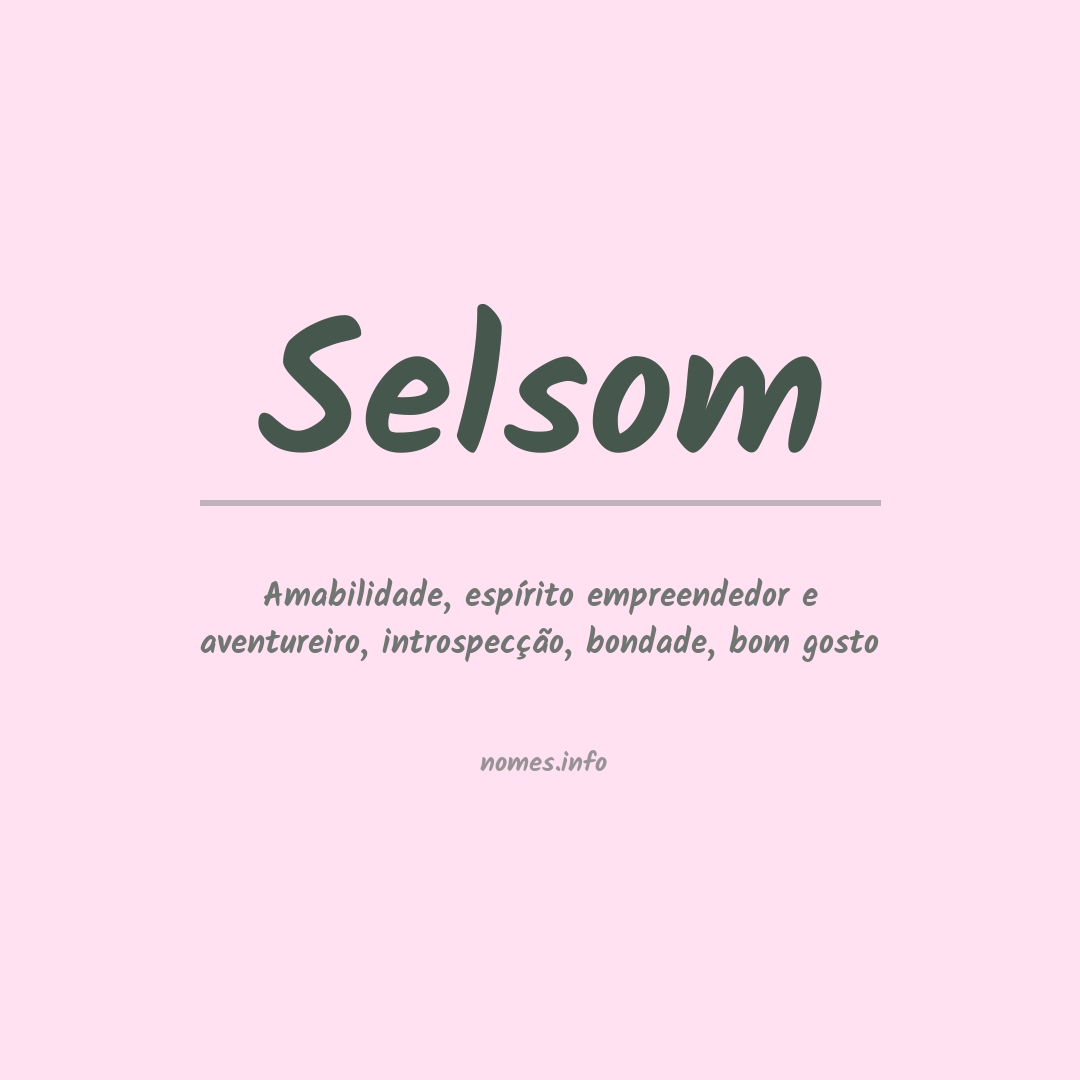 Significado do nome Selsom