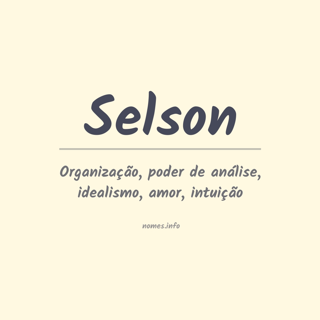 Significado do nome Selson