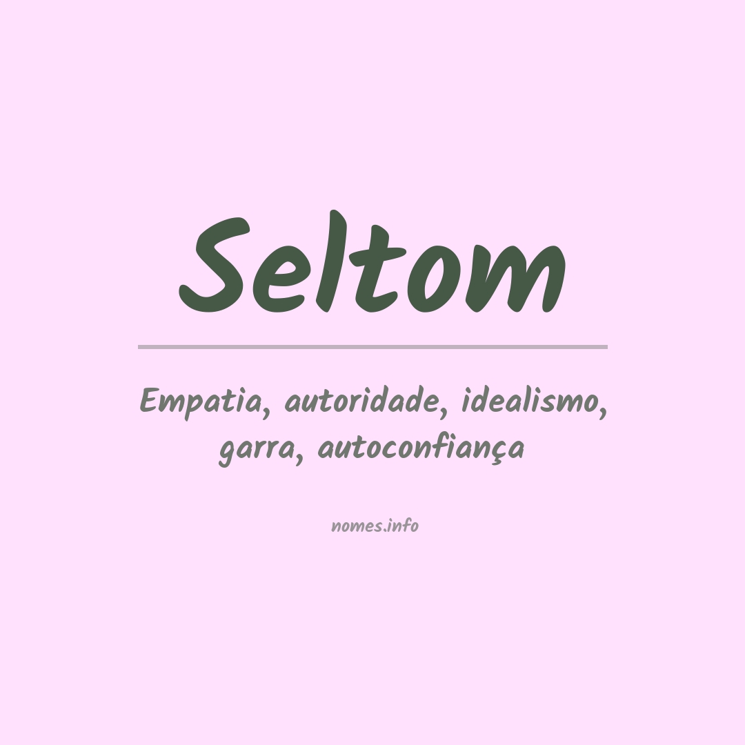 Significado do nome Seltom