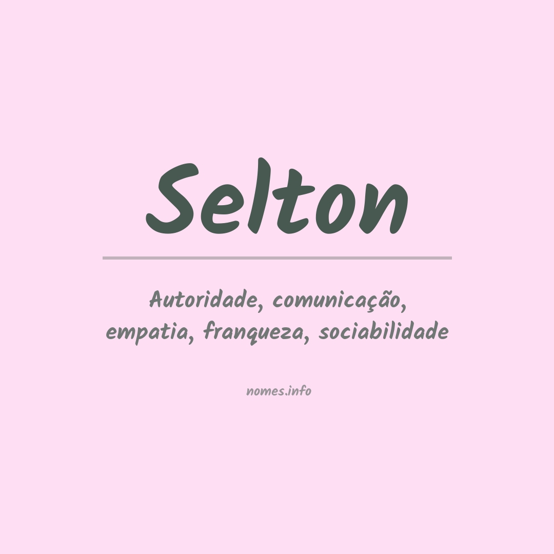 Significado do nome Selton