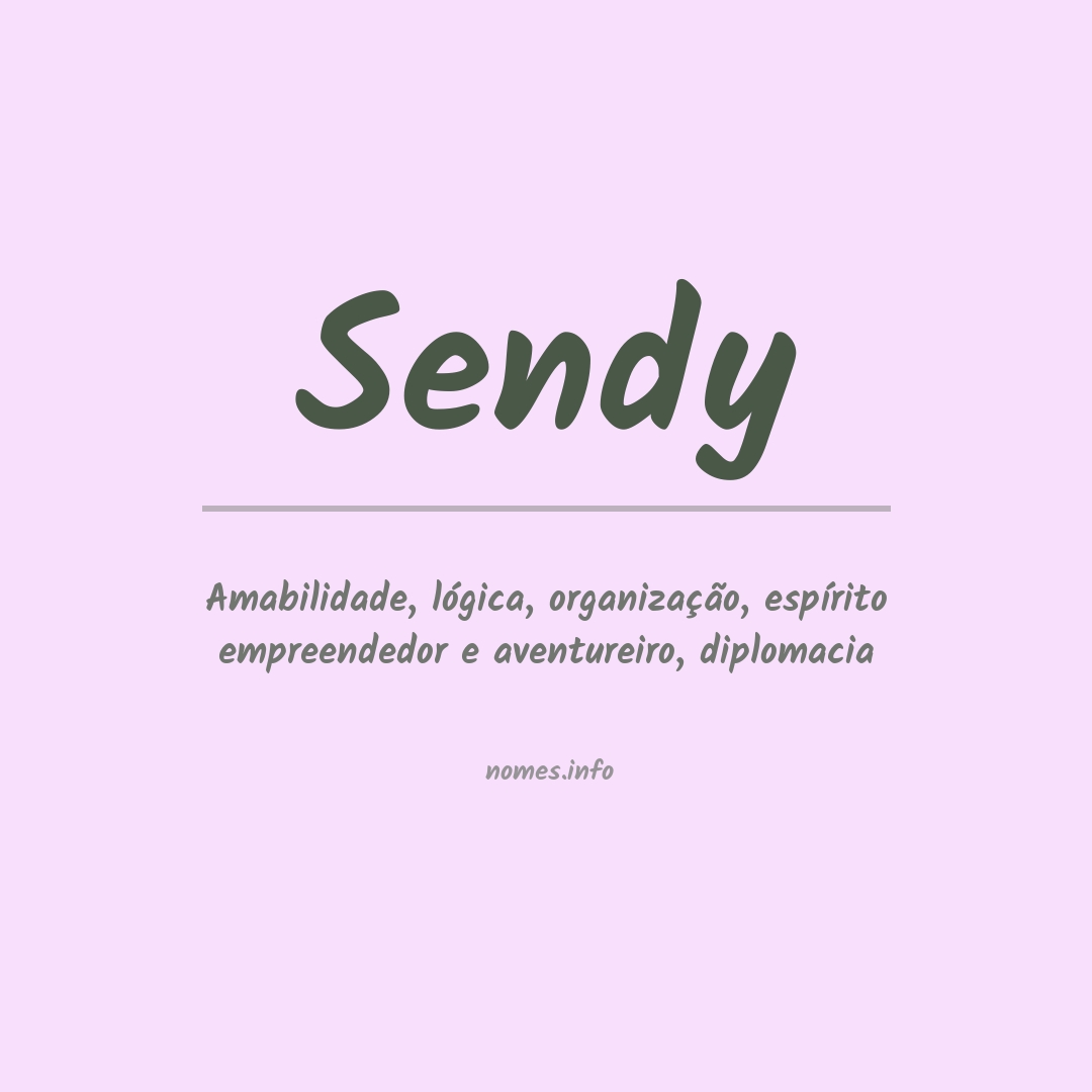 Significado do nome Sendy