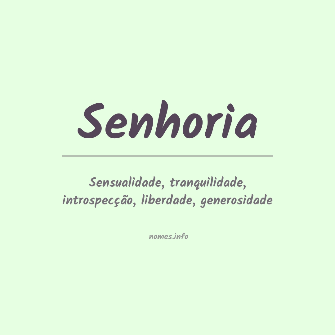 Significado do nome Senhoria