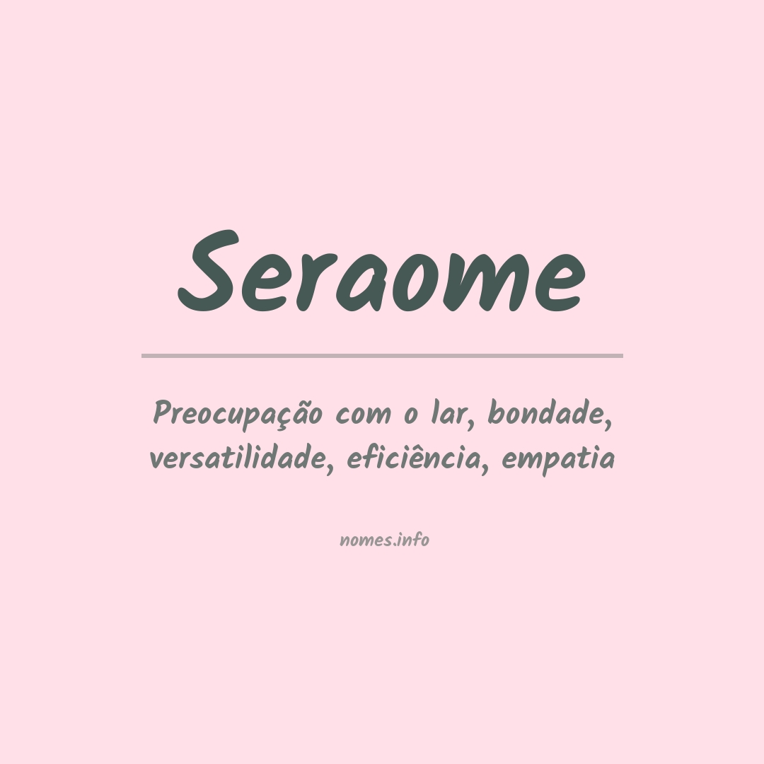 Significado do nome Seraome