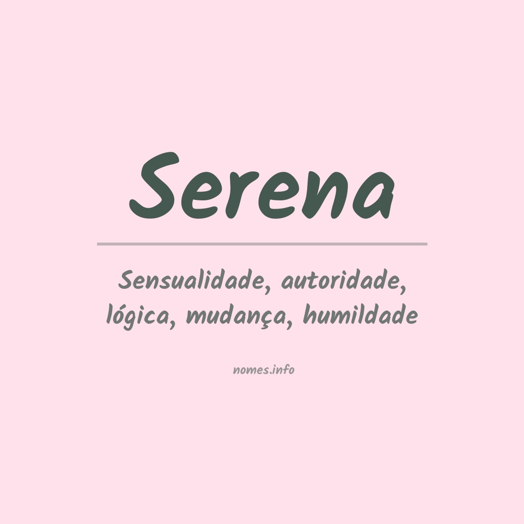 Serena, Significado do Nomes