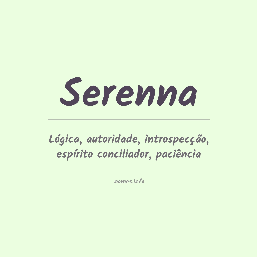 Significado do nome Serenna