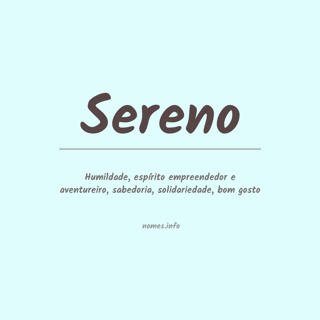 Significado do nome Sereno