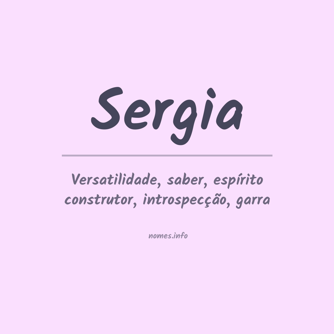Significado do nome Sergia