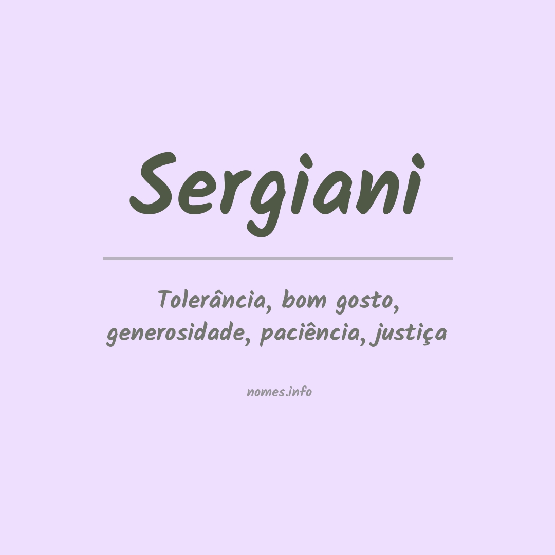 Significado do nome Sergiani