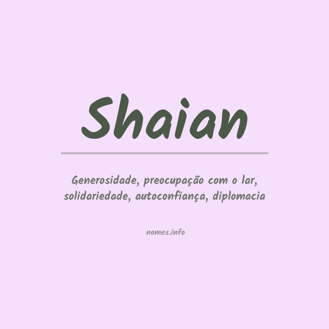 Significado do nome Shaian