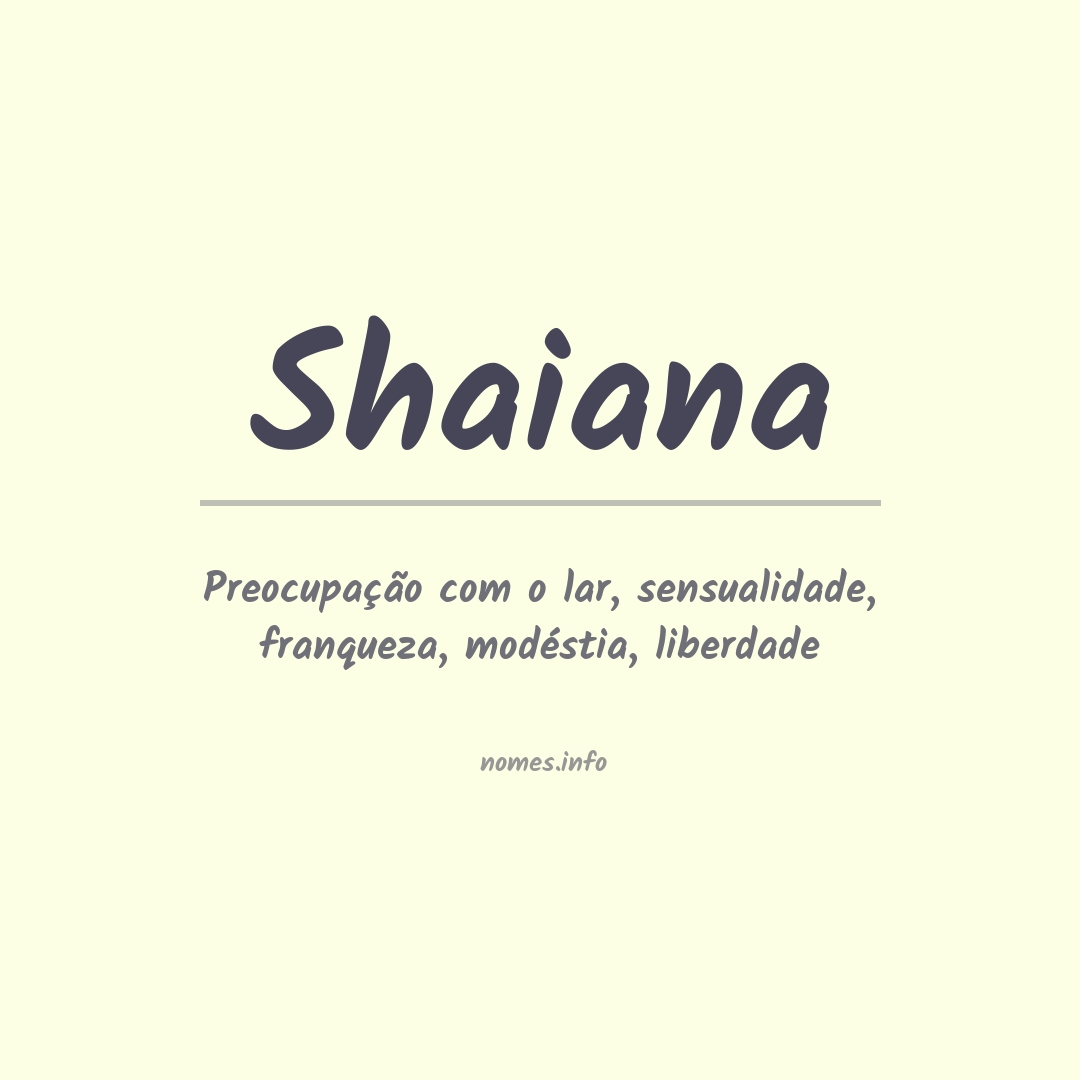 Significado do nome Shaiana