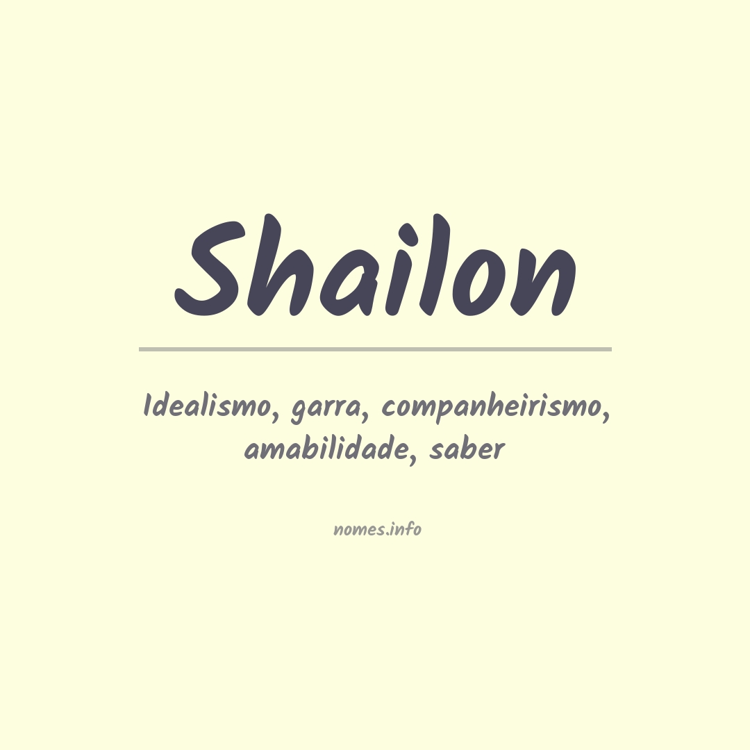 Significado do nome Shailon