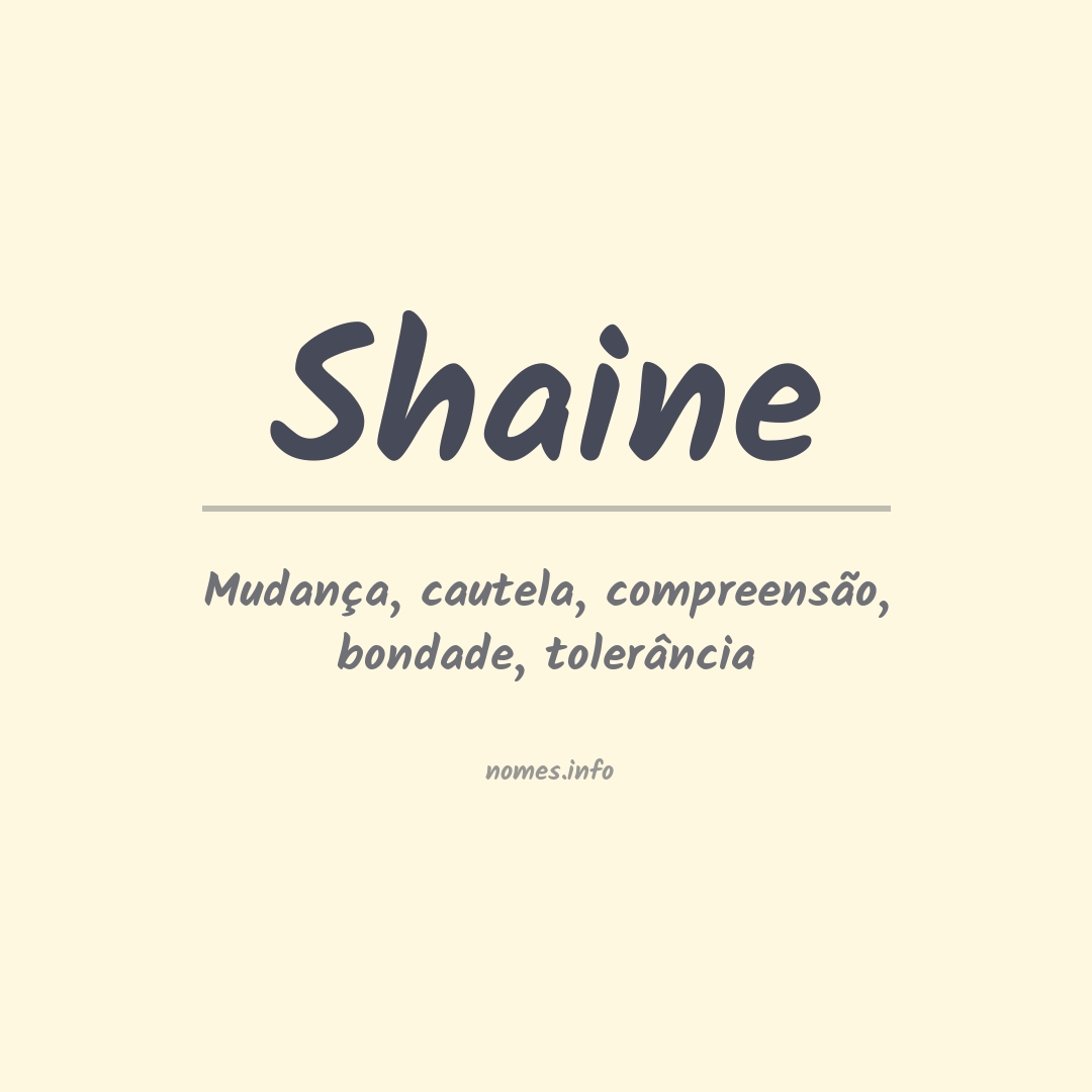 Significado do nome Shaine