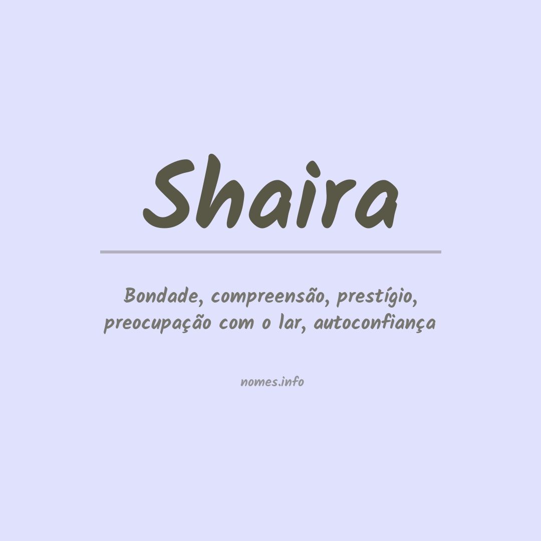 Significado do nome Shaira