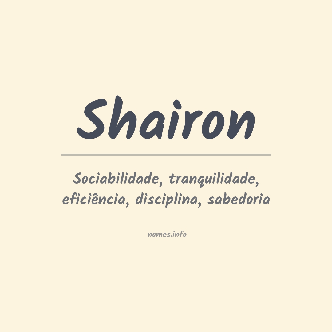 Significado do nome Shairon
