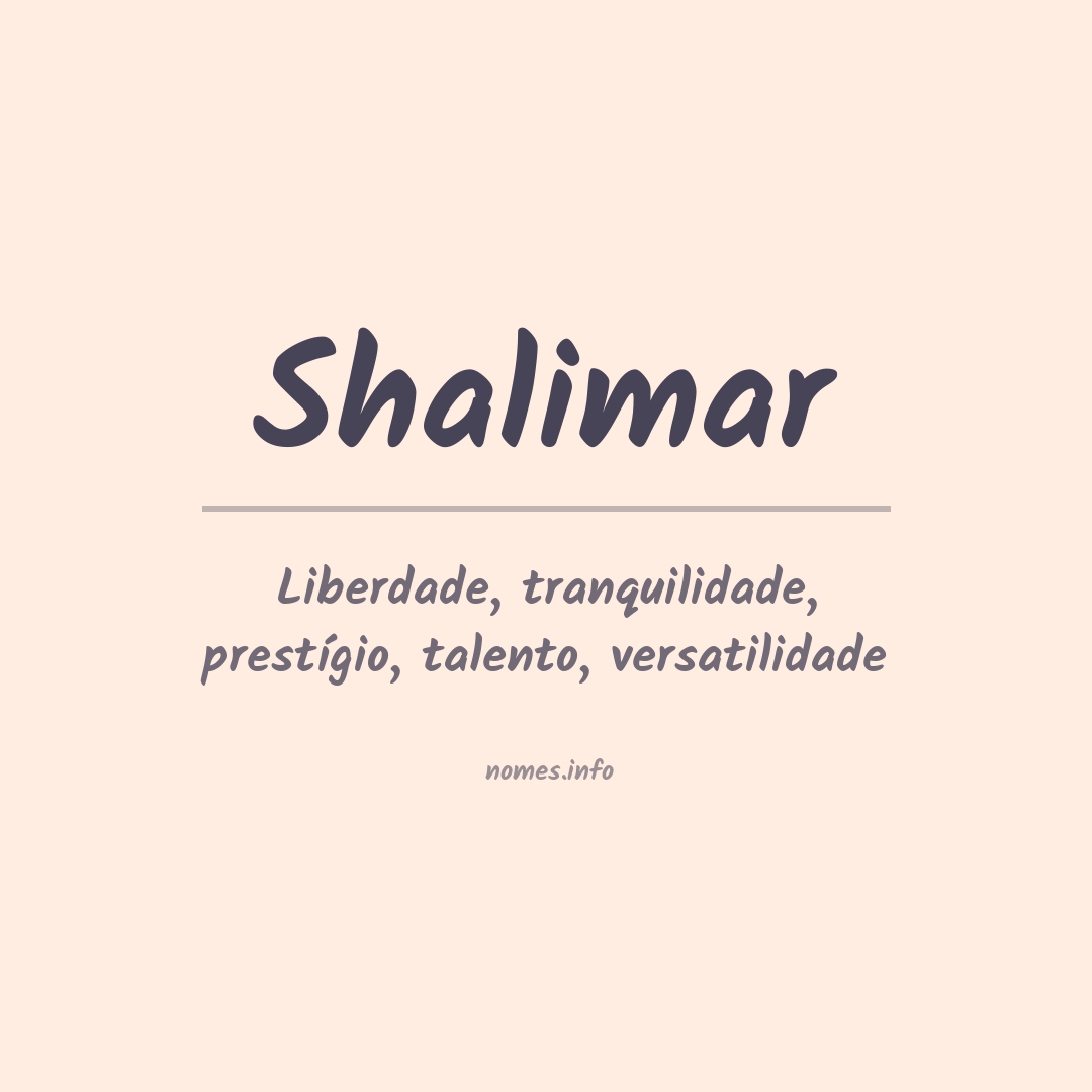 Significado do nome Shalimar
