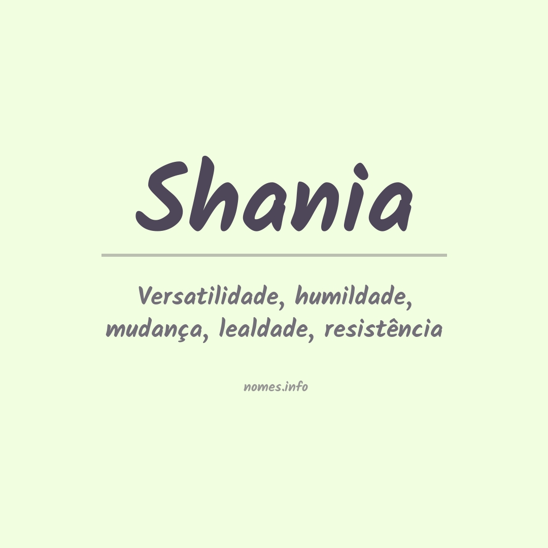 Significado do nome Shania