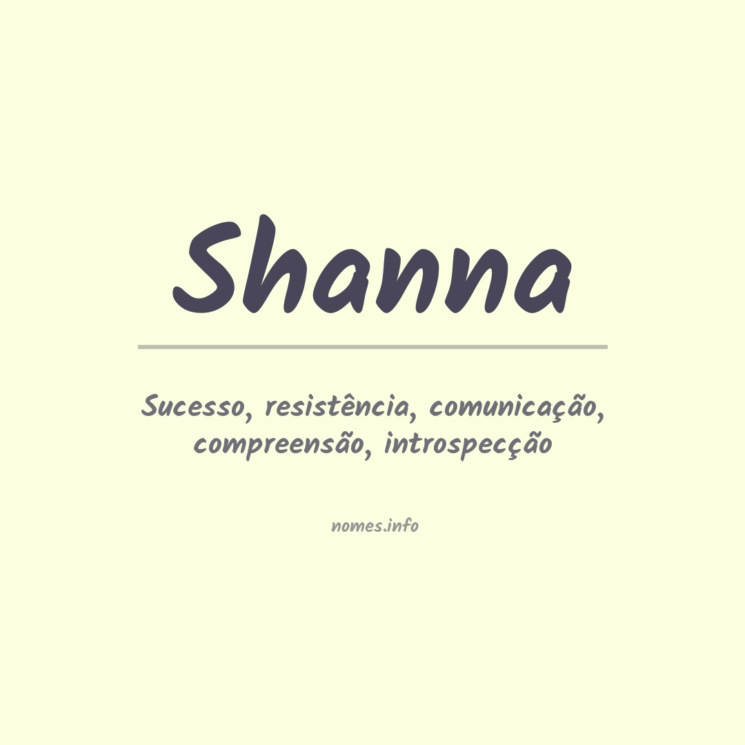 Significado do nome Shanna