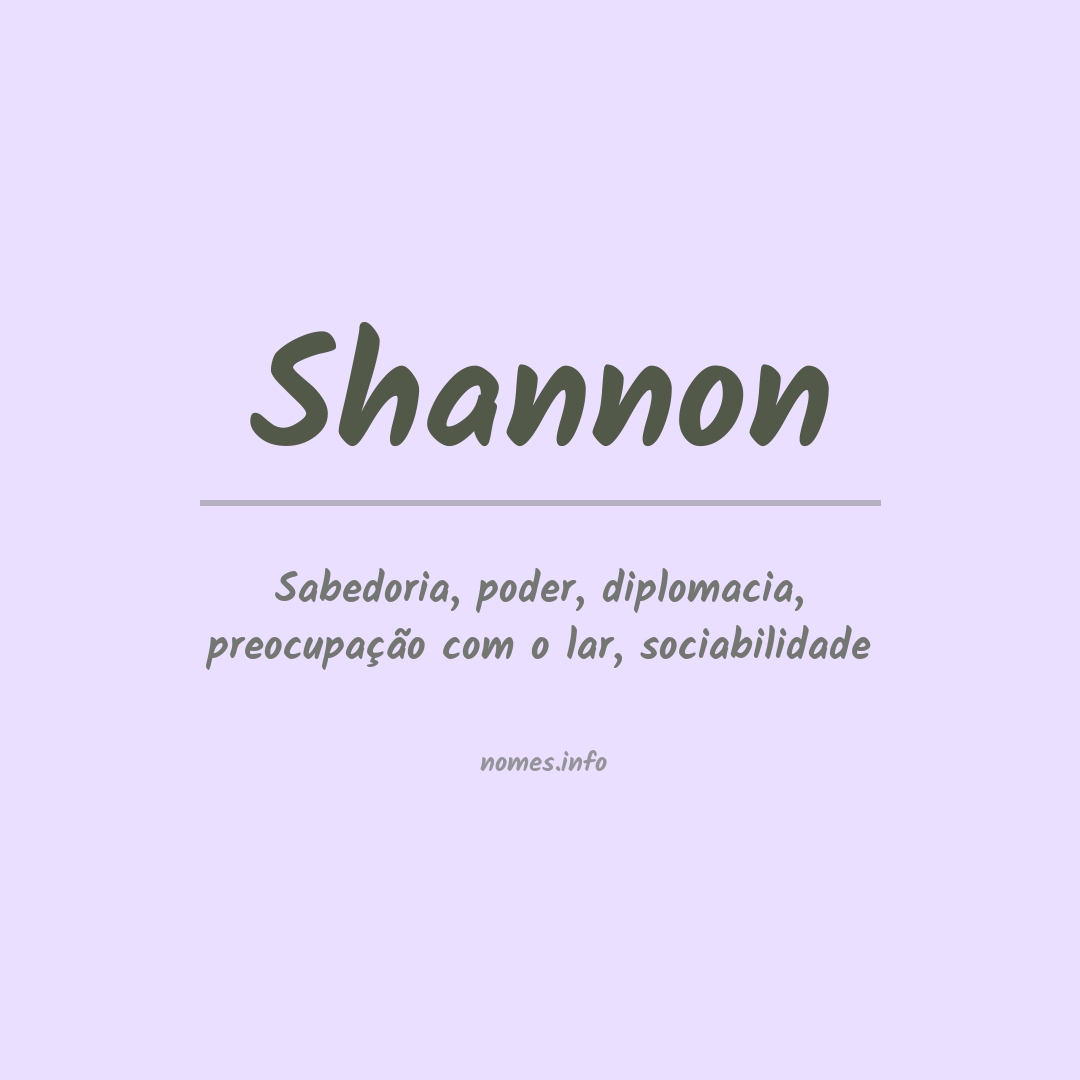 Significado do nome Shannon