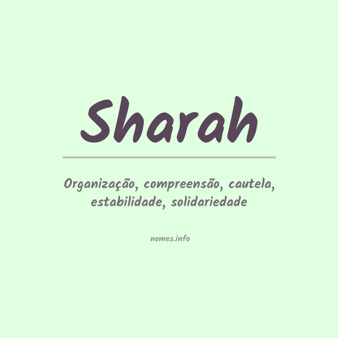 Significado do nome Sharah
