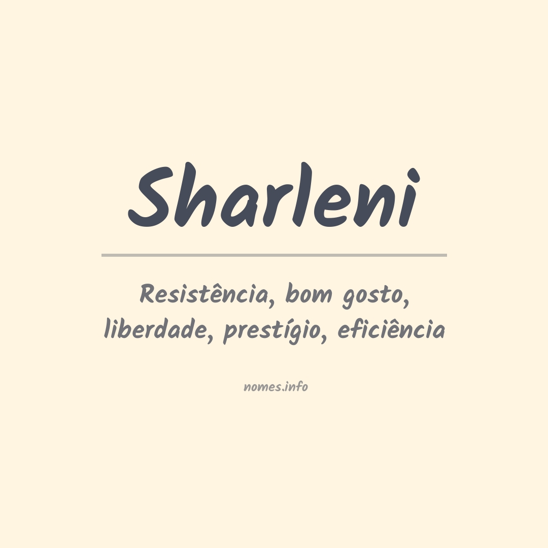 Significado do nome Sharleni