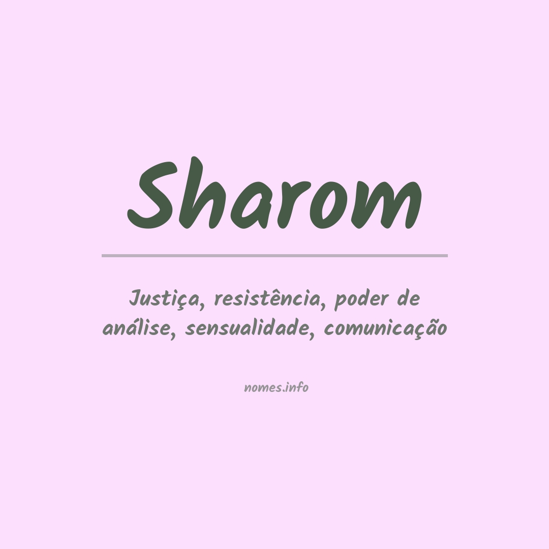 Significado do nome Sharom