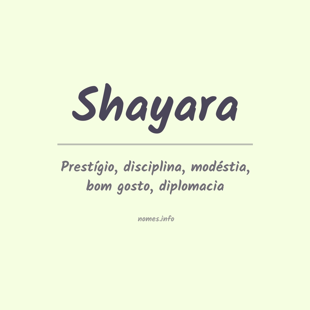 Significado do nome Shayara