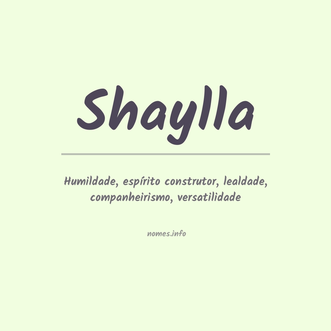 Significado do nome Shaylla