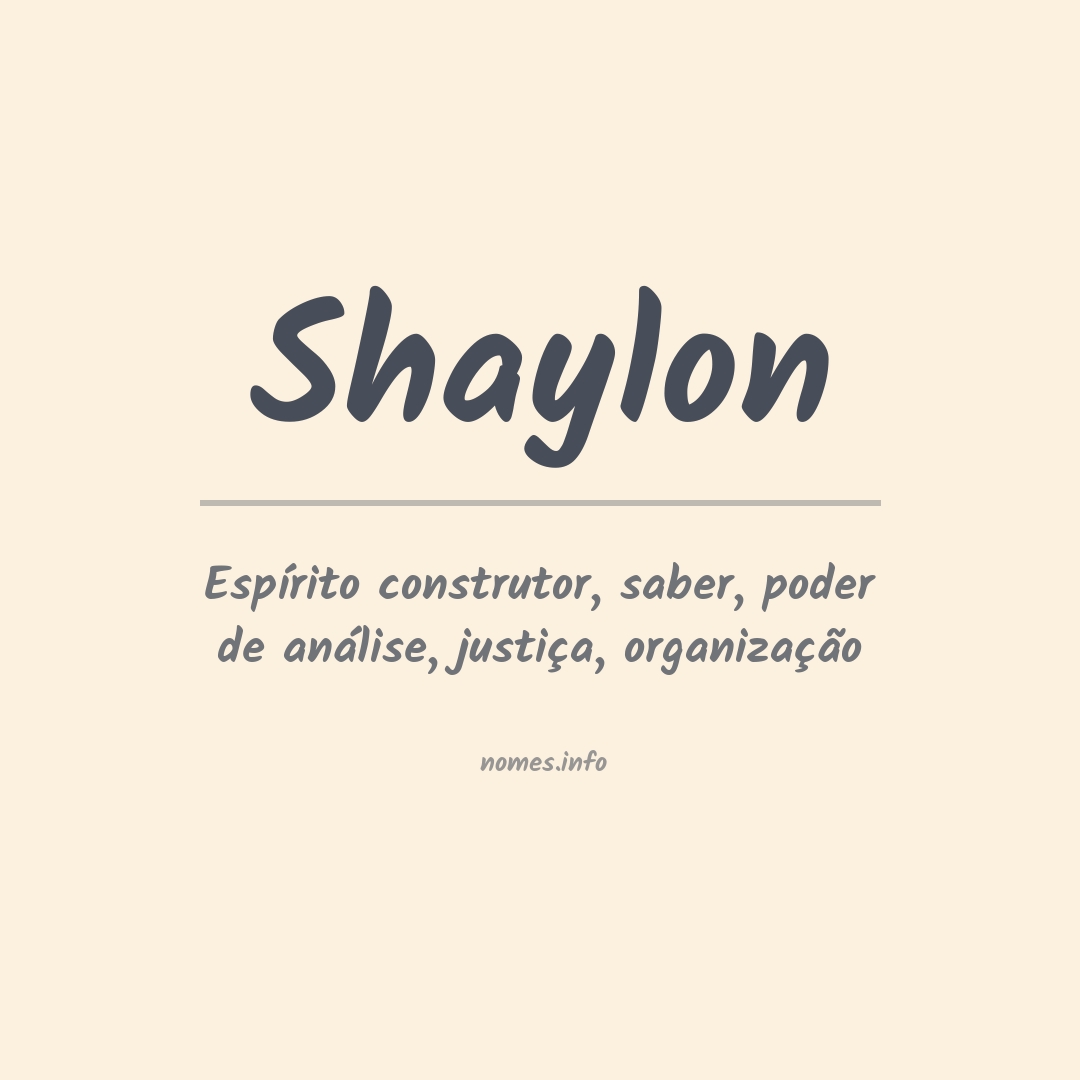 Significado do nome Shaylon