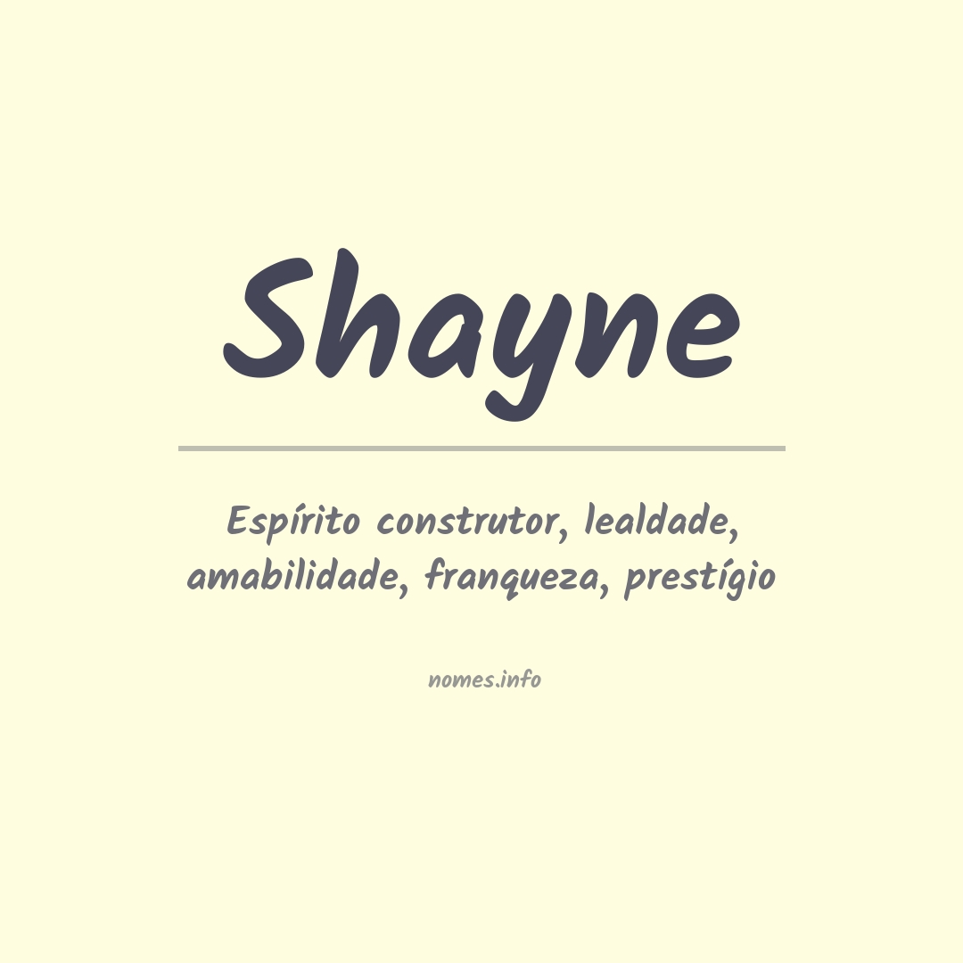 Significado do nome Shayne