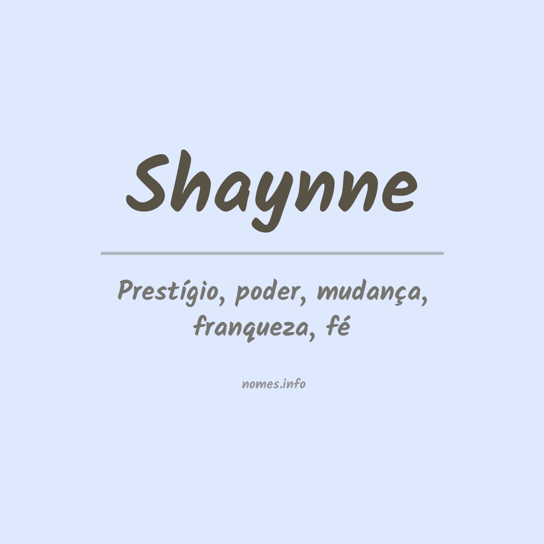 Significado do nome Shaynne