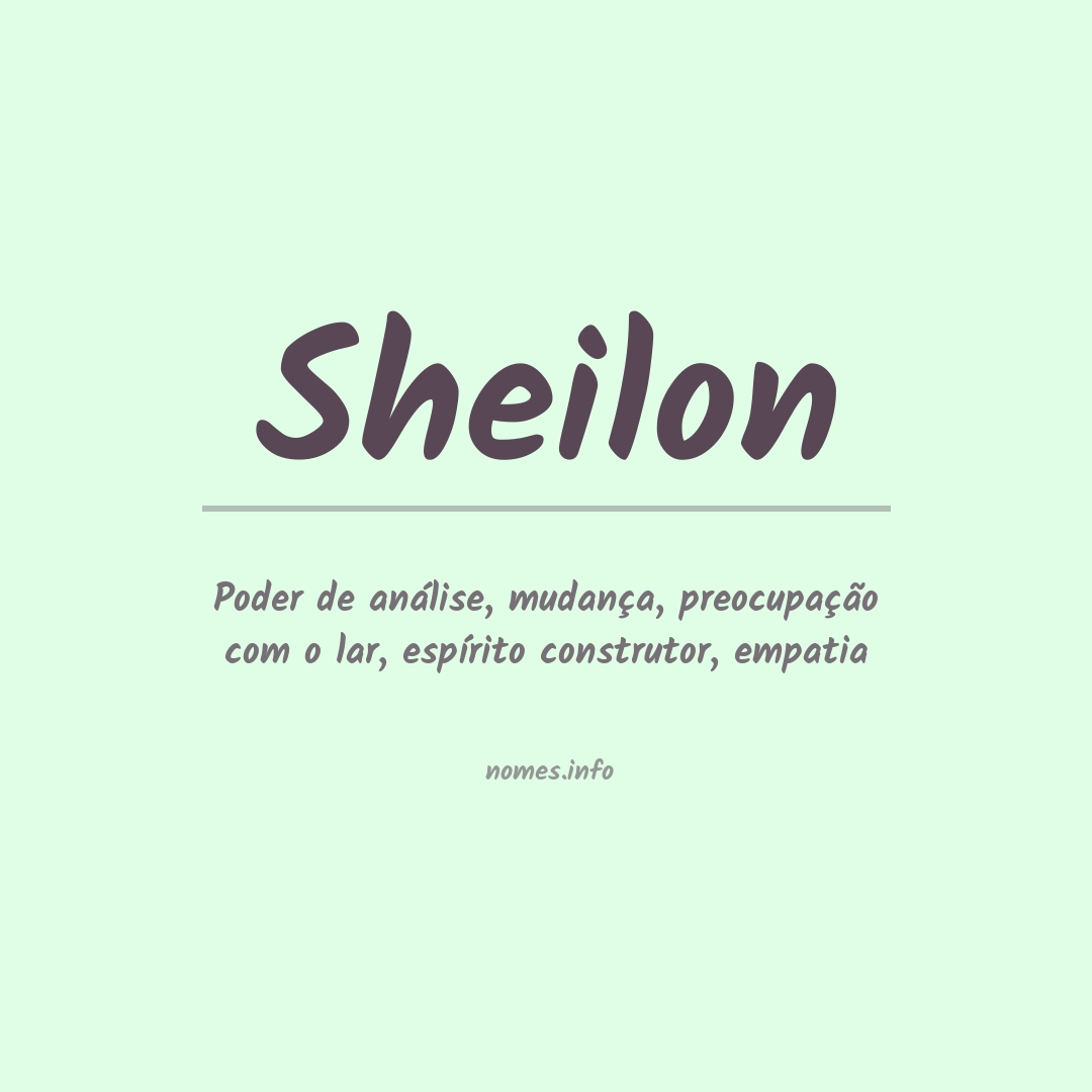 Significado do nome Sheilon