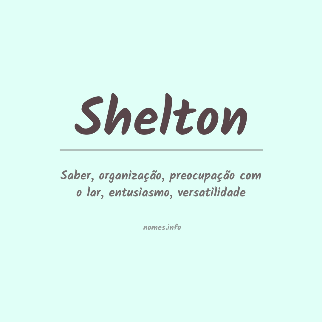 Significado do nome Shelton