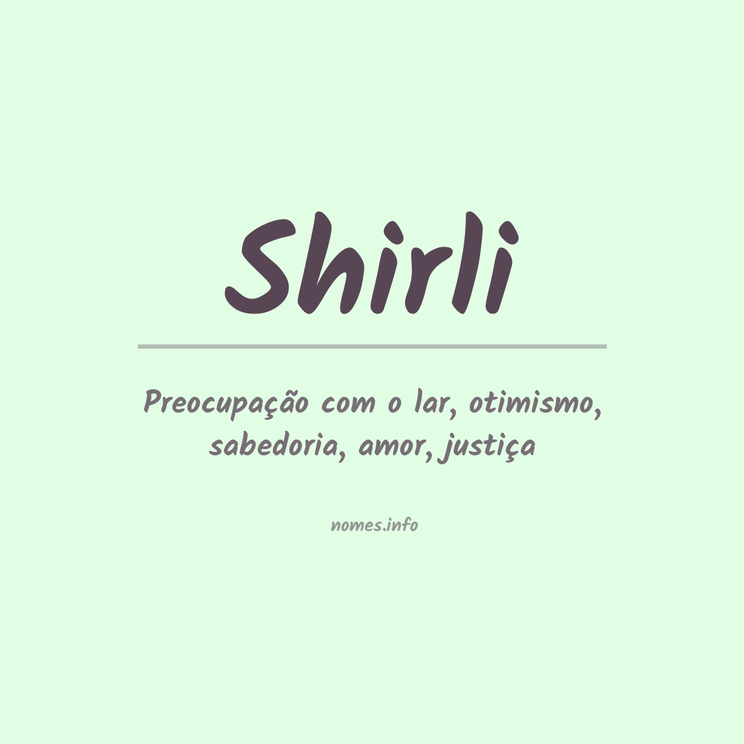 Significado do nome Shirli