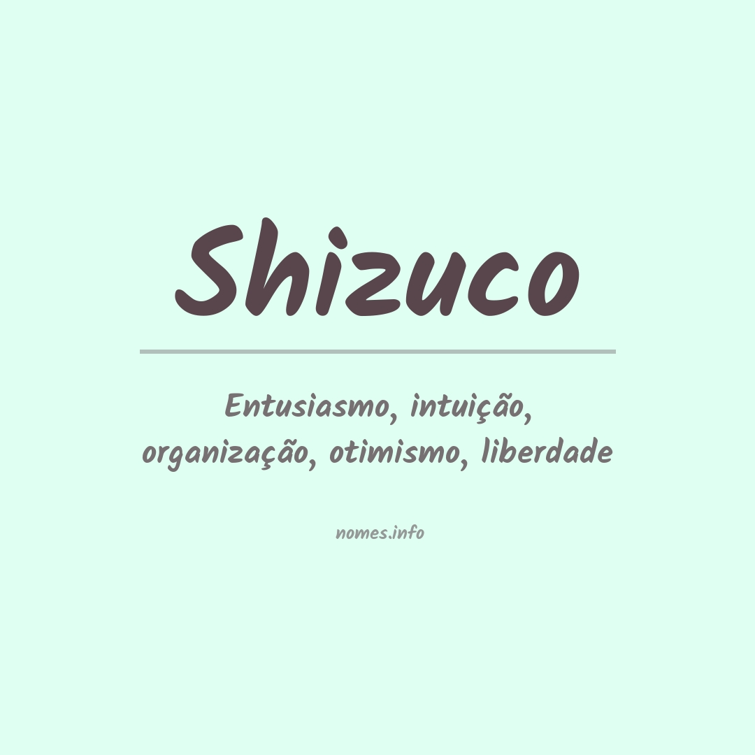 Significado do nome Shizuco